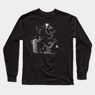 Cricket Player Illustration Long Sleeve T-Shirt